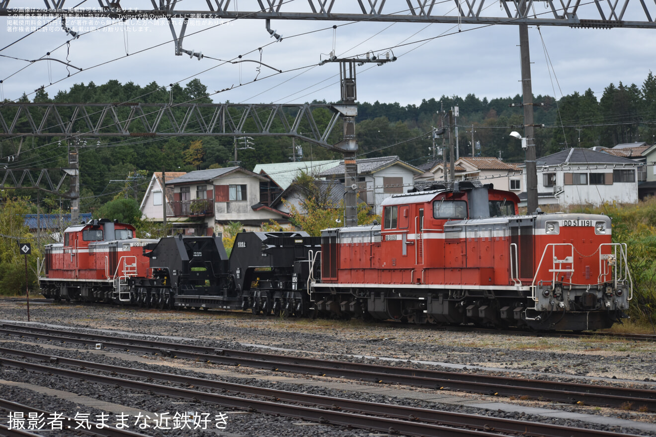 【JR西】DD51-1183とDD51-1191のプッシュプルによるシキ850D変圧器輸送の拡大写真