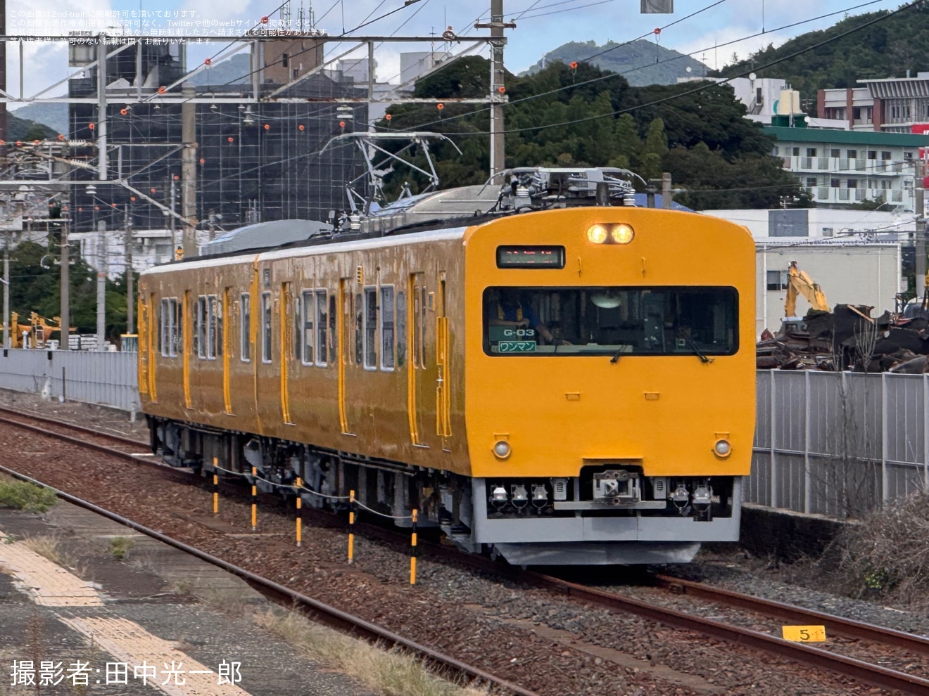 【JR西】115系中オカG-03編成下関総合車両所本所構内試運転の拡大写真