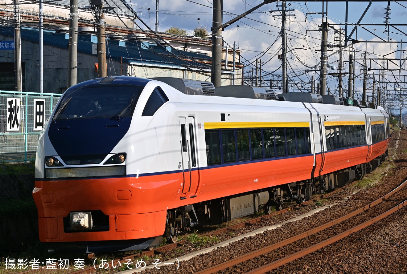 【JR東】E751系A-103編成秋田総合車両センター構内試運転(202510)の拡大写真