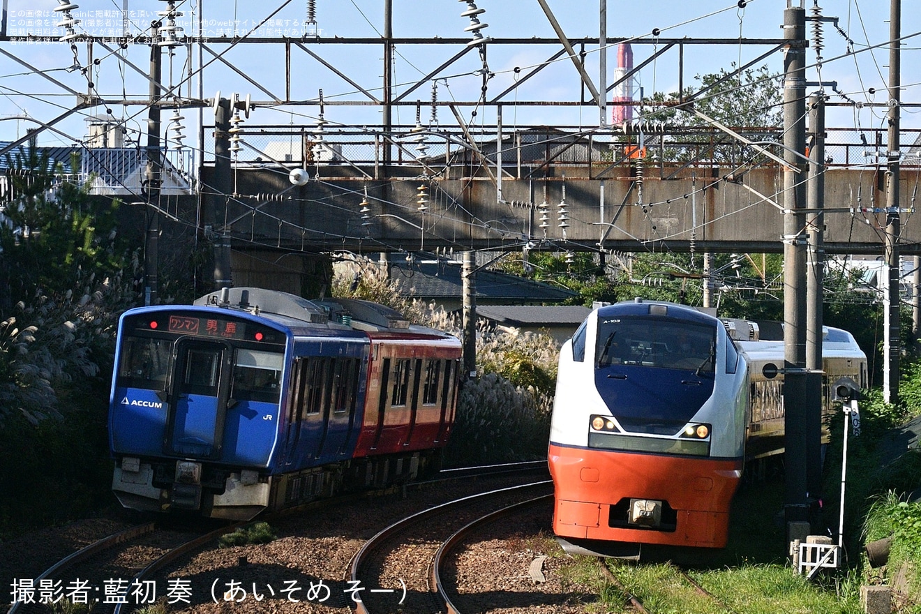 【JR東】E751系A-103編成秋田総合車両センター構内試運転(202510)の拡大写真