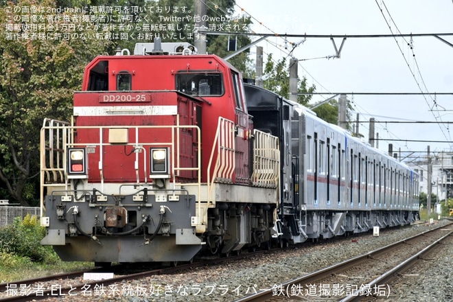 【京成】3200形6両出場甲種輸送を不明で撮影した写真