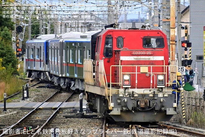 【京成】3200形6両出場甲種輸送を不明で撮影した写真