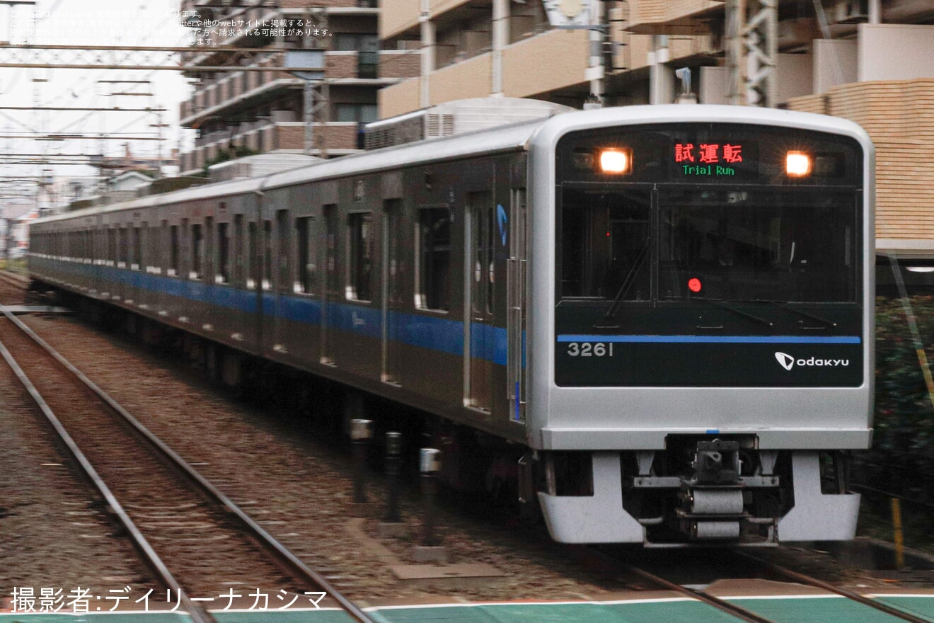 【小田急】3000形3261F(3261×6) 車輪交換完了後試運転の拡大写真