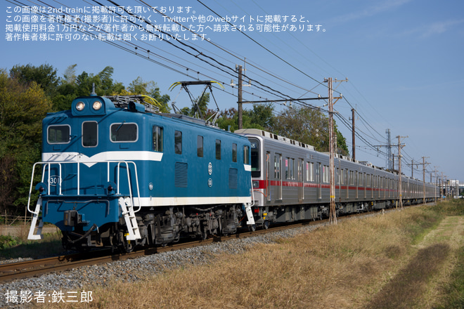 【東武】10030型11634F+11455F南栗橋工場出場回送をふかや花園～小前田間で撮影した写真