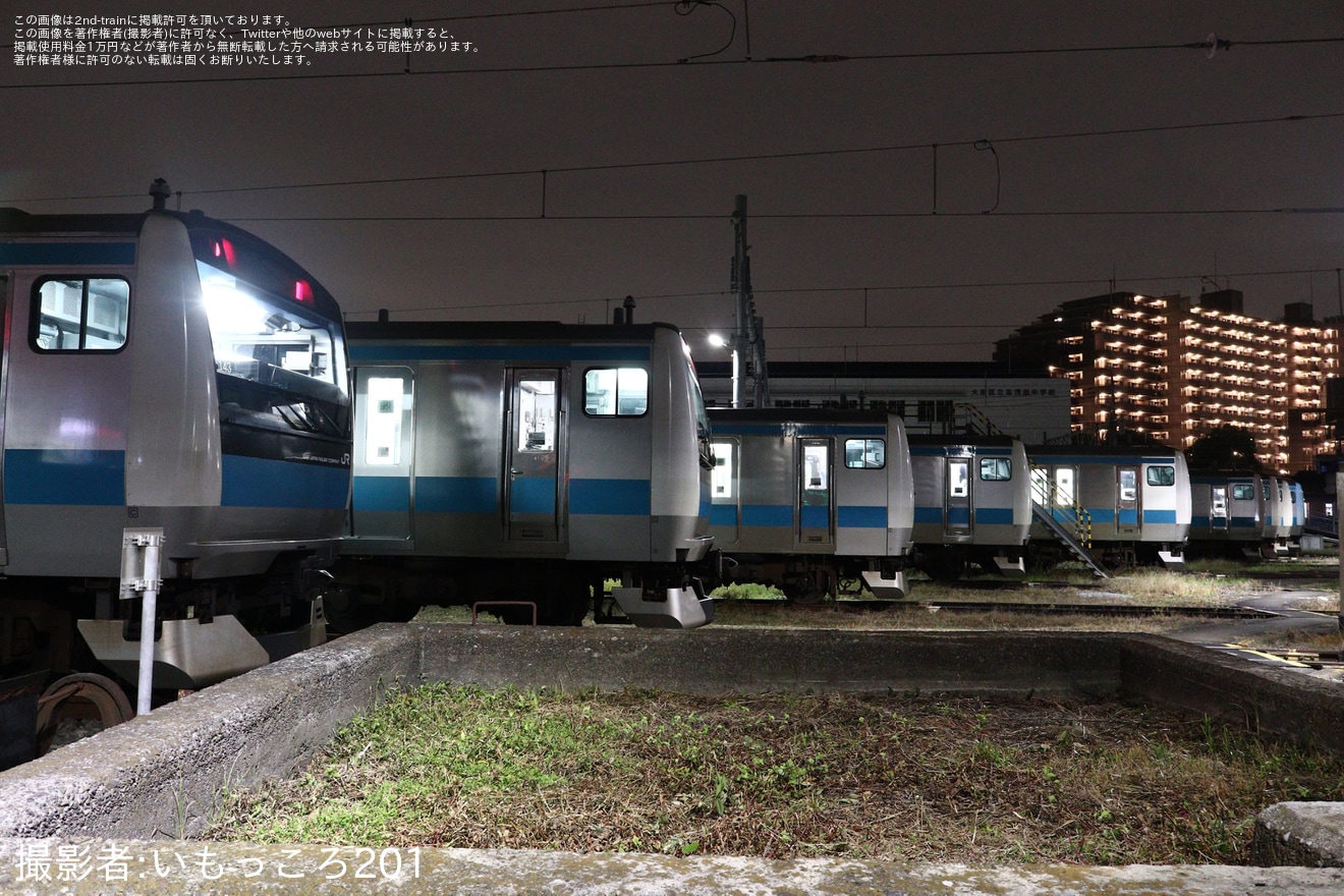 【JR東】「ムーンライトかまた～京浜東北線E233系1000番代夜間撮影会 in 品川統括センター大田乗務構内」開催の拡大写真