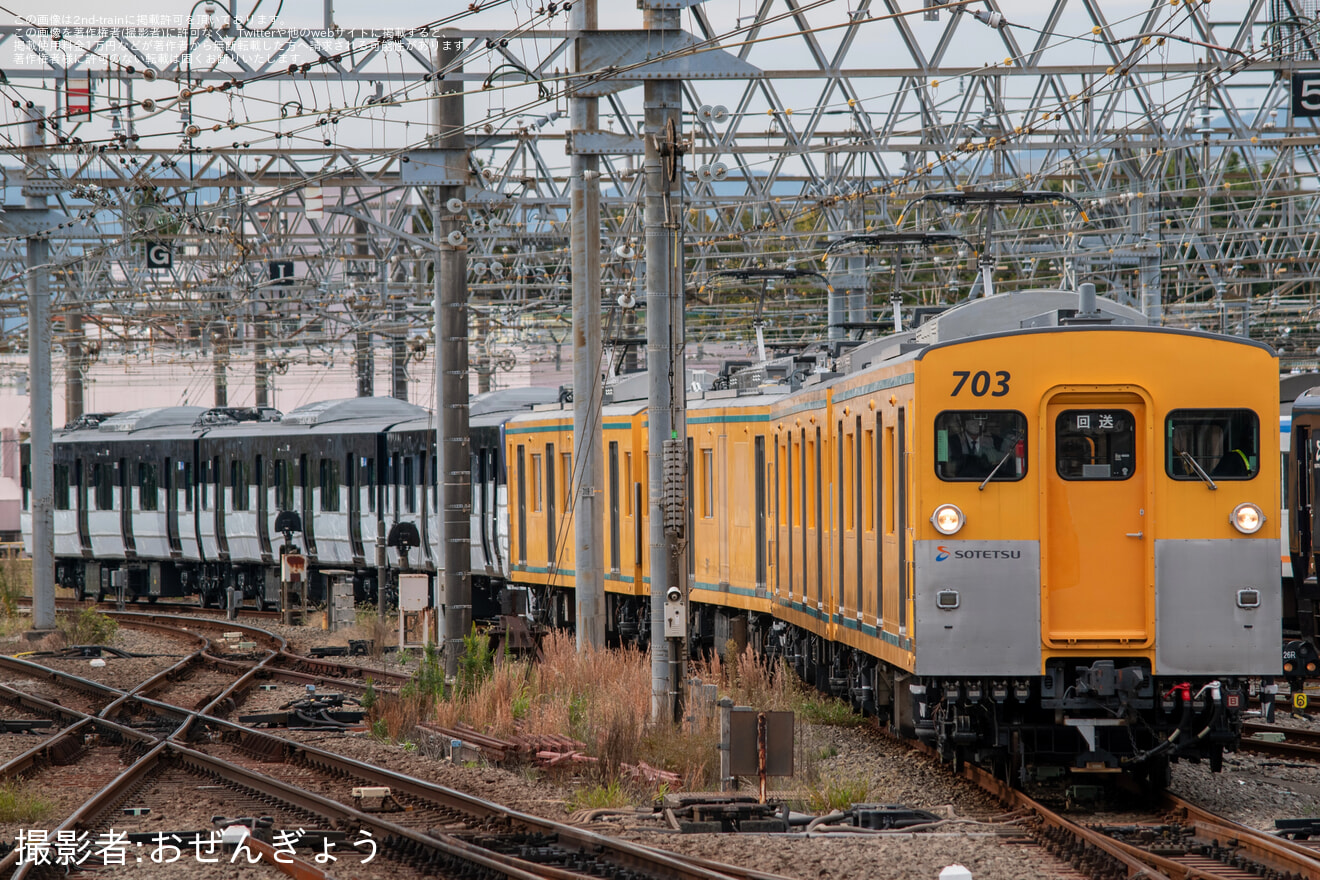 【相鉄】13000系13101F(13101×8) 横浜方3両かしわ台へ回送の拡大写真