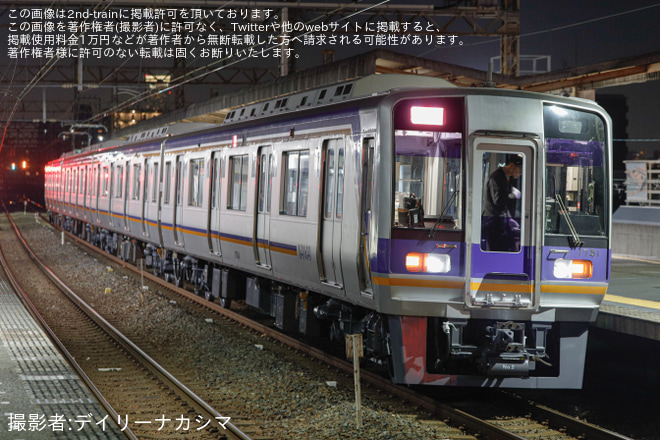 【南海】1000系1051F千代田工場出場回送(202511)を住ノ江駅で撮影した写真