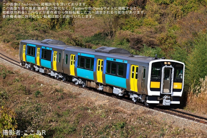 【JR東】キハE131-12+キハE132-12郡山総合車両センター出場試運転を不明で撮影した写真