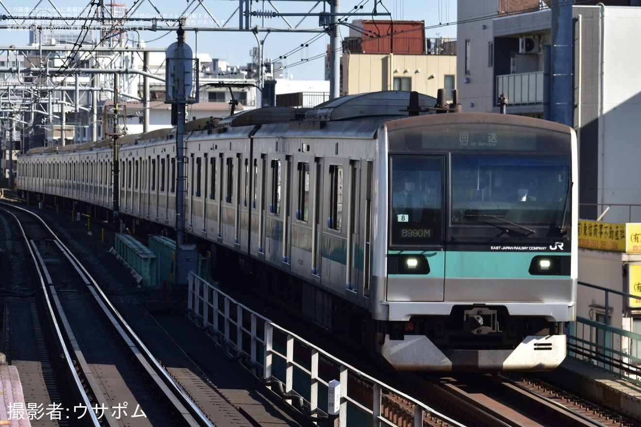 【JR東】E233系2000番台マト8編成東京総合車両センター入場回送の拡大写真