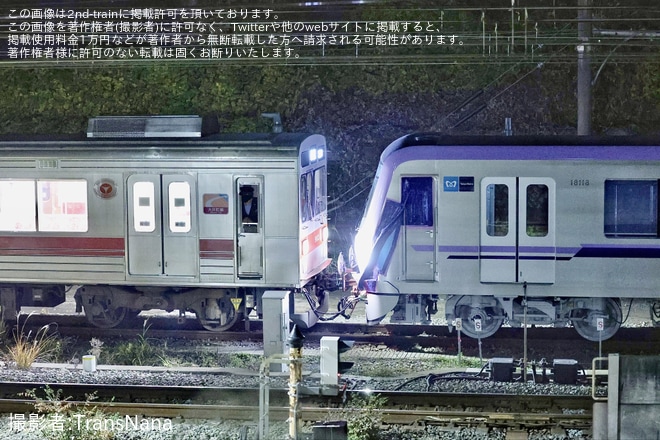 【メトロ】18000系18118Fのうち押上方5両が搬入のため鷺沼へ回送を不明で撮影した写真