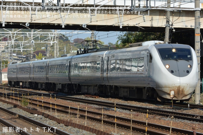 【JR西】681系2000番台W21編成宮原疎開回送を島本駅〜山崎間で撮影した写真
