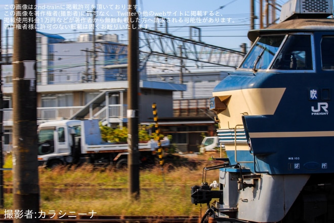 【JR貨】EF66-27が構内入換を吹田機関区付近で撮影した写真