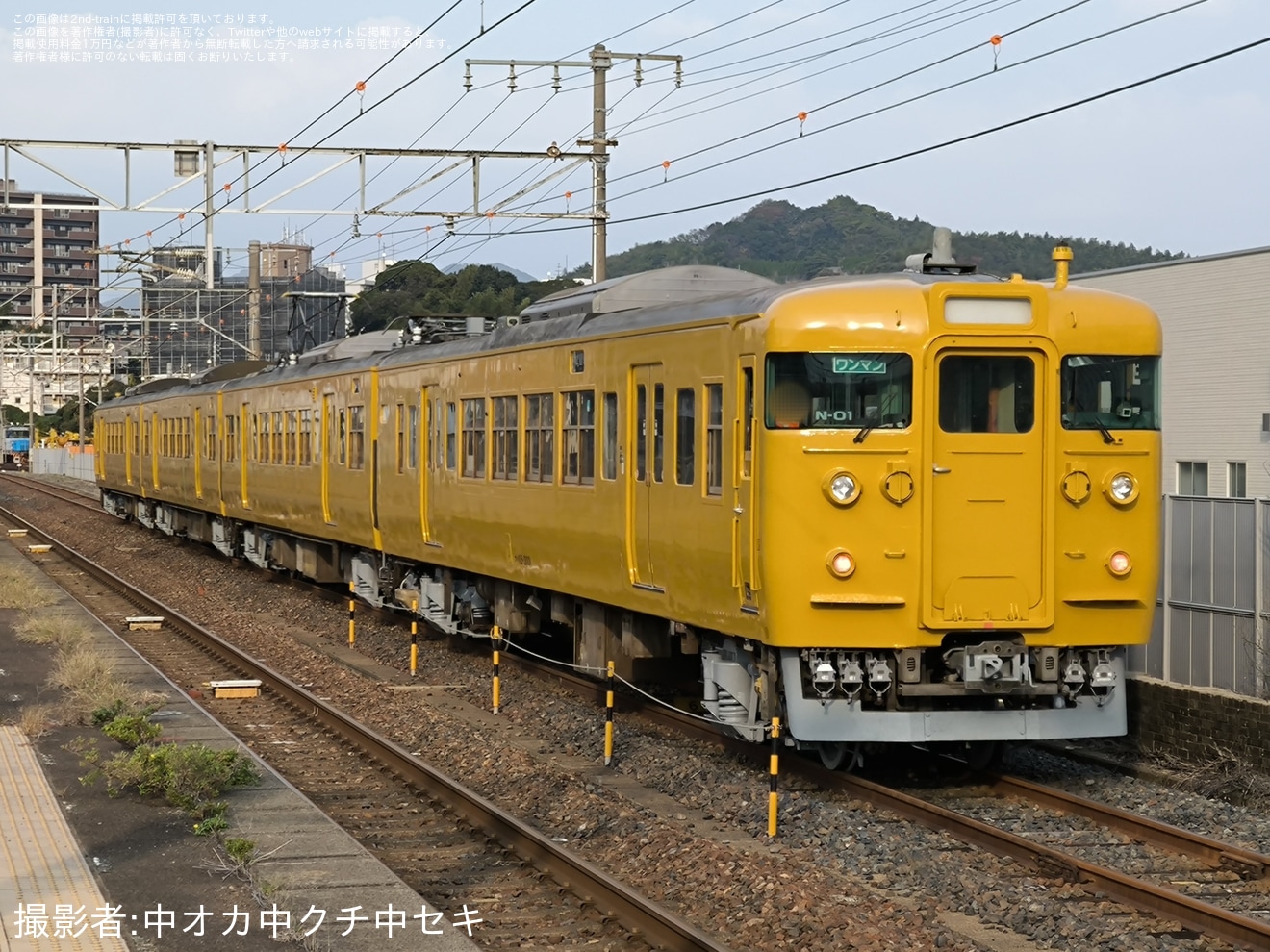 【JR西】115系N-01編成下関総合車両所本所構内試運転の拡大写真
