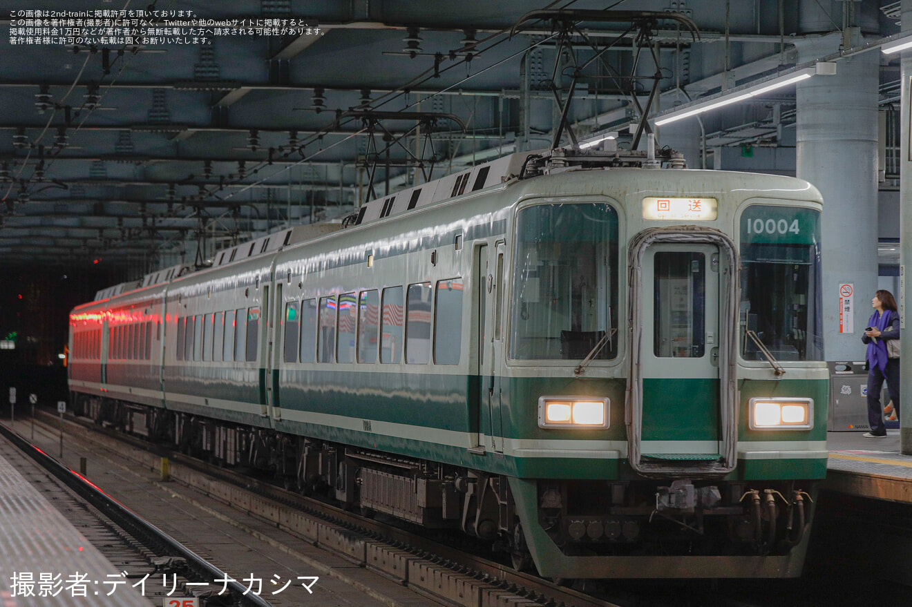 【南海】10000系10004F復刻塗装 車輪転削完了に伴う返却回送の拡大写真