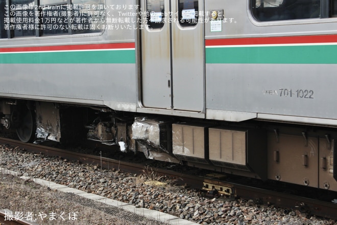 【JR東】701系F2-22編成が郡山総合車両センターへ緊急入場