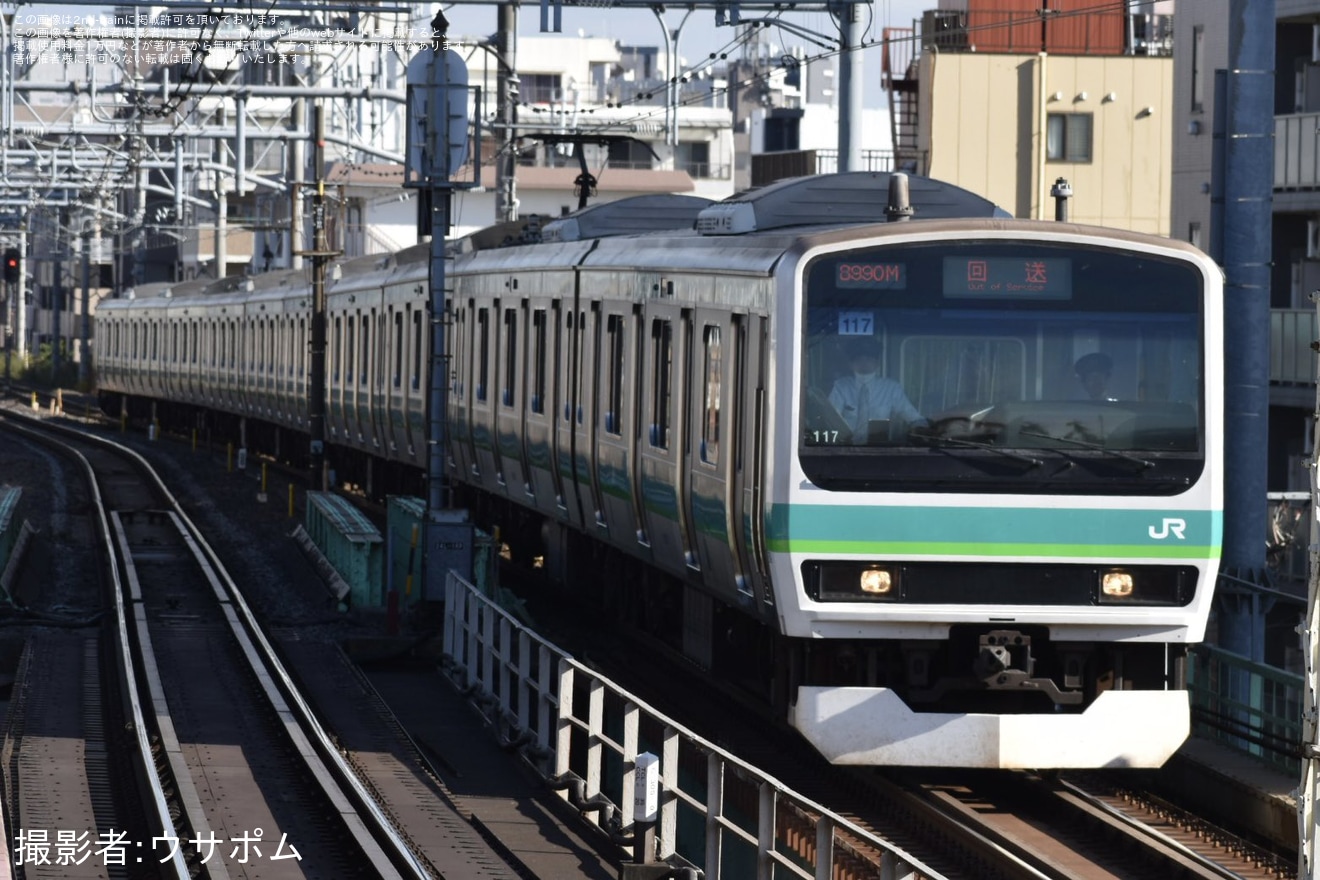 【JR東】E231系マト117編成東京総合車両センター入場回送の拡大写真