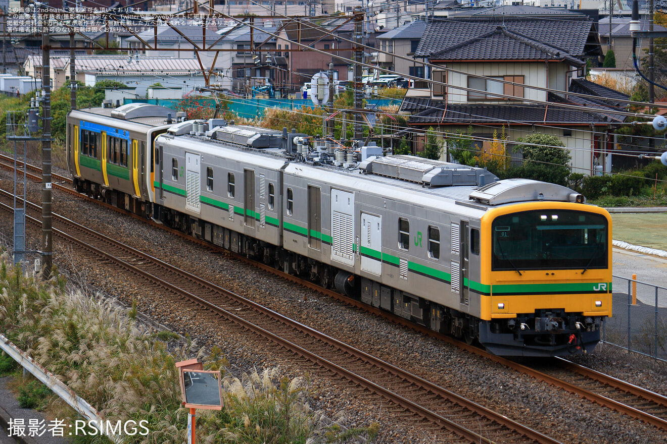 【JR東】E493系牽引によるキハE130-102郡山総合車両センター入場配給の拡大写真