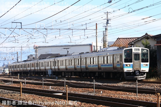 【JR東】211系N607編成長野総合車両センター構内試運転を不明で撮影した写真