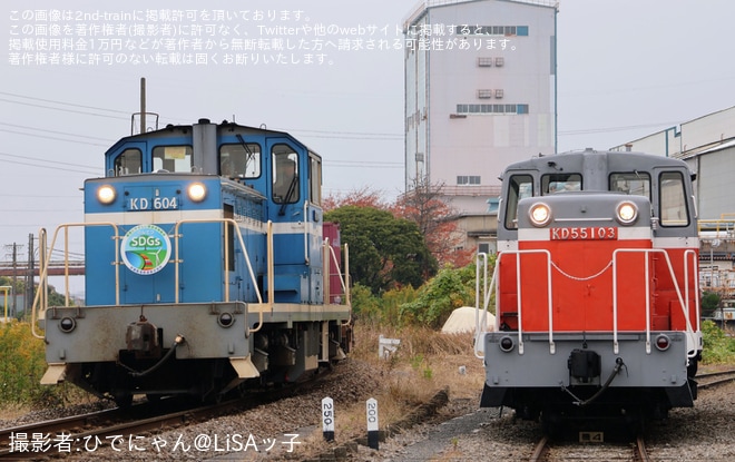 【京葉臨海】国鉄色に復元されたKD55-103が展示「庫マニア2025秋」開催を千葉貨物駅で撮影した写真