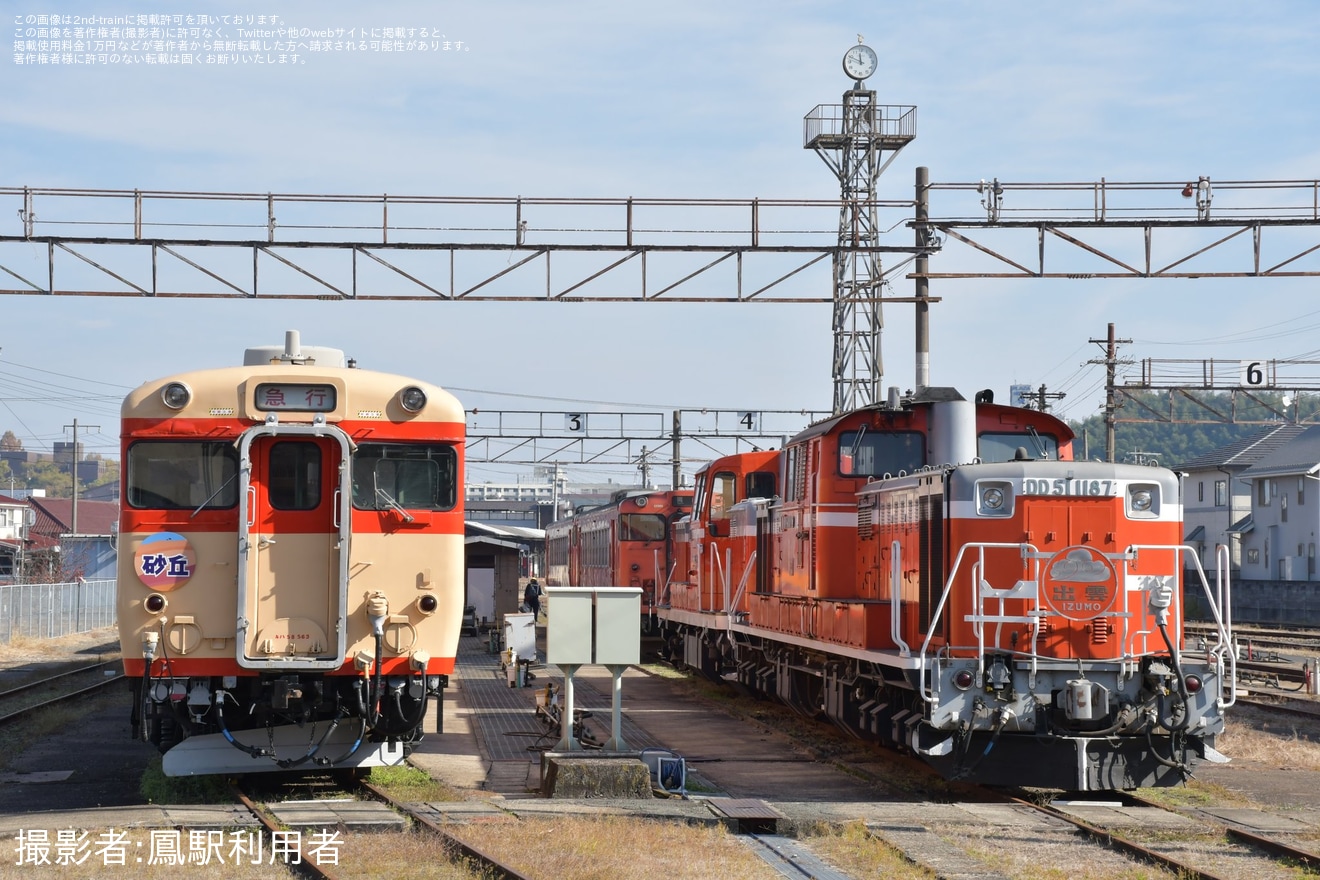 【JR西】津山まなびの鉄道館「DD51-1187「出雲」ヘッドマークとキハ28・キハ58形屋外展示」の拡大写真