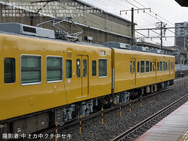 【JR西】105系F-02編成下関総合車両所本所構内試運転を不明で撮影した写真