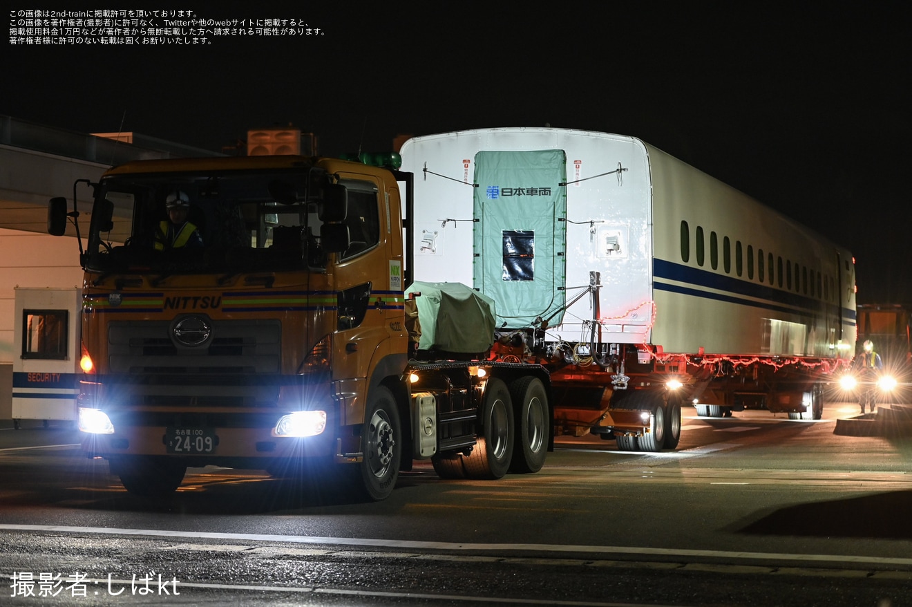 【JR海】 N700SのJ52編成の9号車(736-52)および11号車(746-752)が日本車両へ陸送の拡大写真