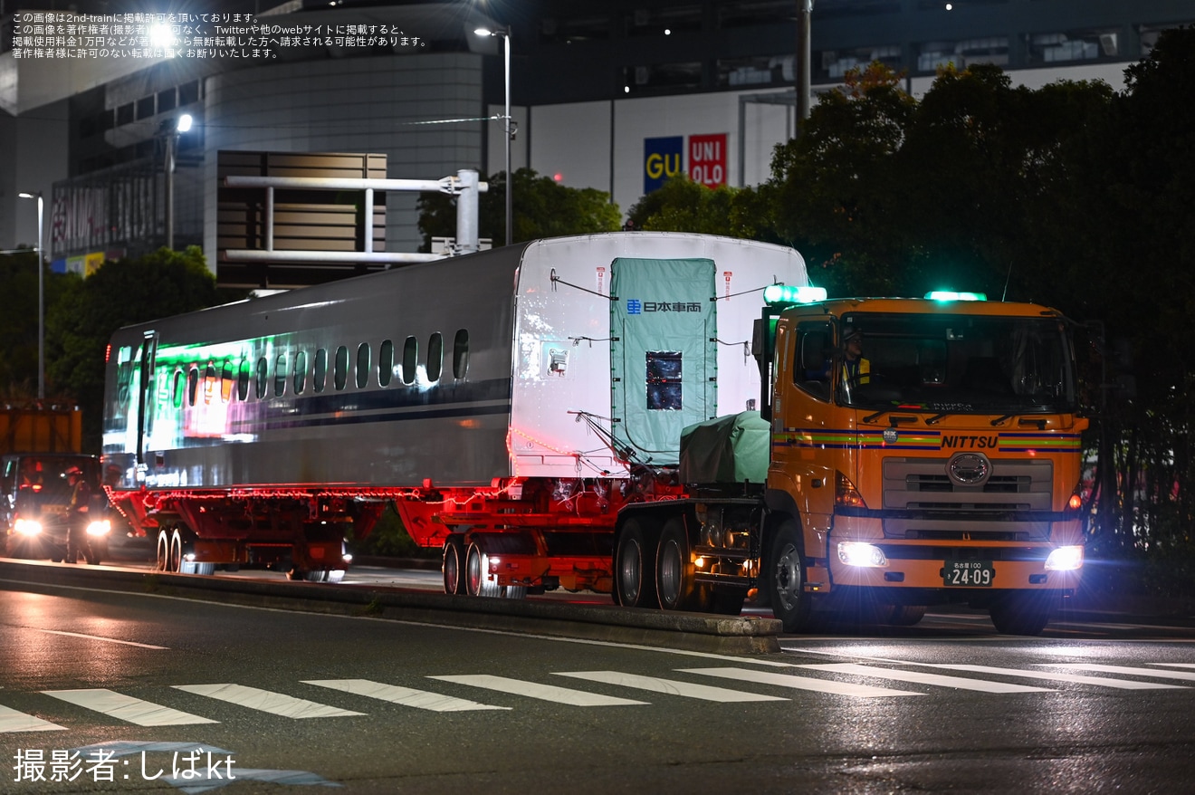 【JR海】 N700SのJ52編成の9号車(736-52)および11号車(746-752)が日本車両へ陸送の拡大写真