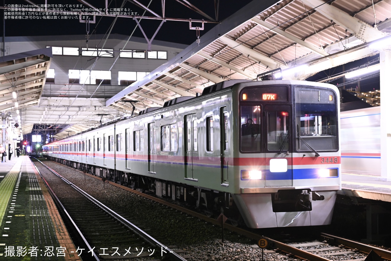 【京成】3400形3448編成が宗吾参道から京成高砂まで臨時回送の拡大写真