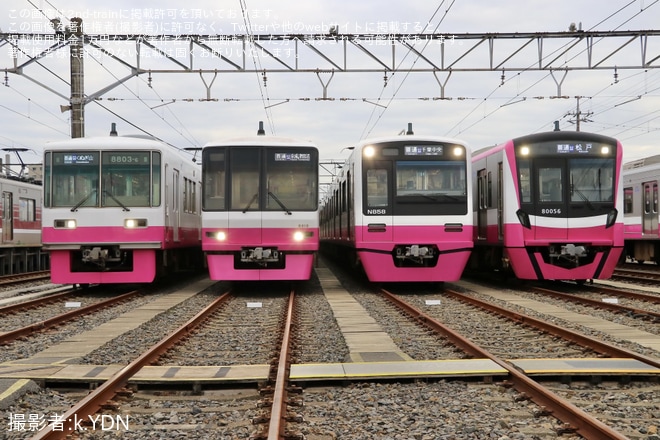 くぬぎ山車庫で撮影された【京成】「ジェントルピンク4車種撮影会 in くぬぎ山車庫」ツアーが催行