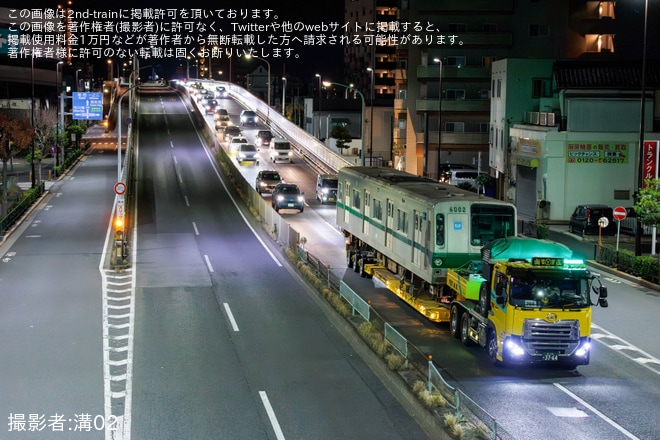【メトロ】6000系6102F6002号車廃車陸送を不明で撮影した写真