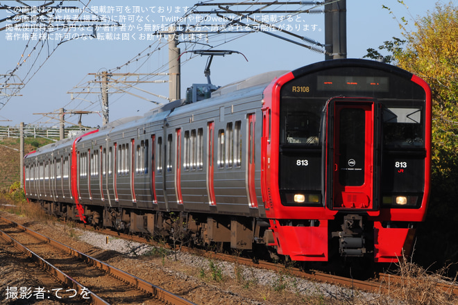 【JR九】813系RM3107+RM3108編成編成試運転を天津～豊後善光寺間で撮影した写真