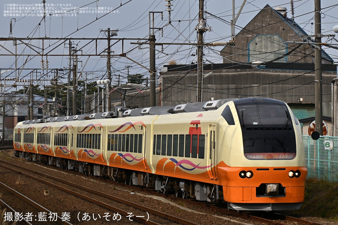 【JR東】E653系U105編成秋田総合車両センター構内試運転の拡大写真