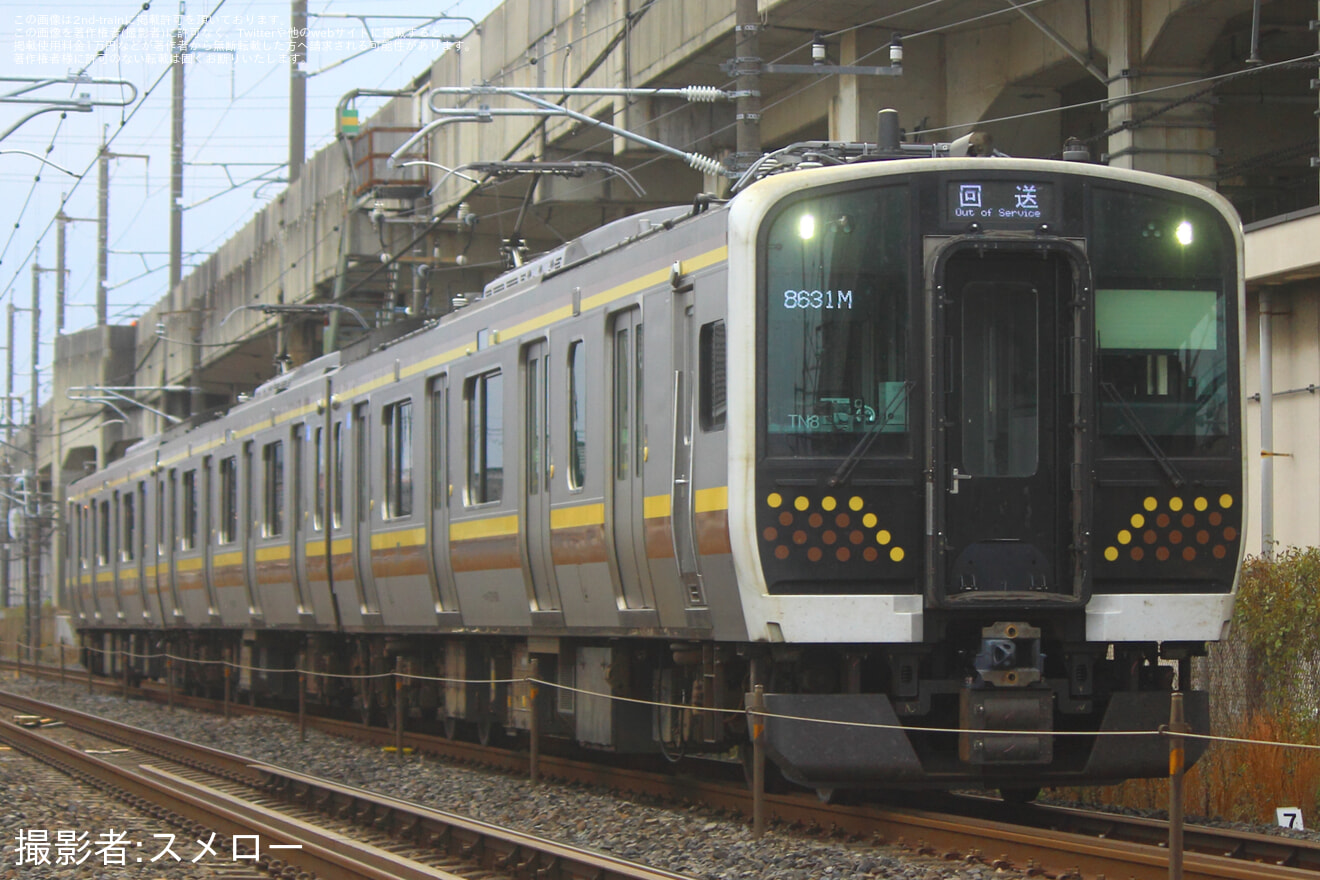 【JR東】E131系TN8編成大宮総合車両センター出場の拡大写真