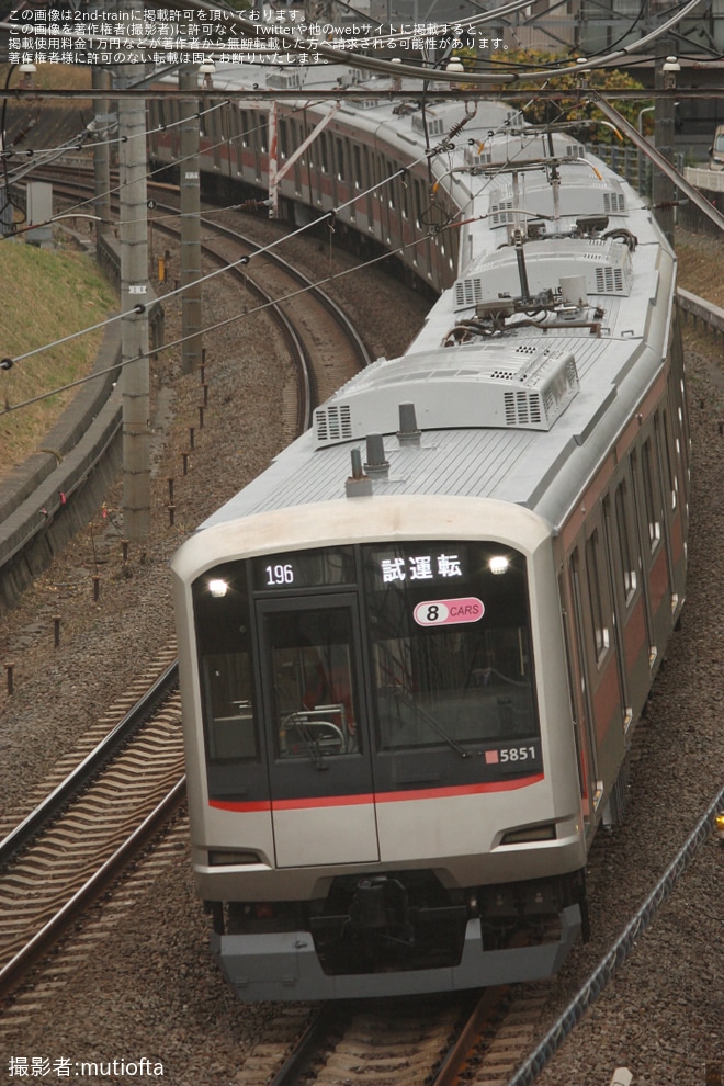 宮前平～宮崎台間で撮影された【東急】5050系5151F長津田車両工場出場試運転
