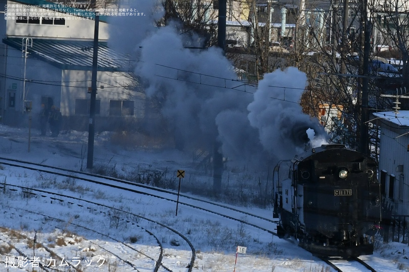 【JR北】C11-171苗穂工場で試運転の拡大写真