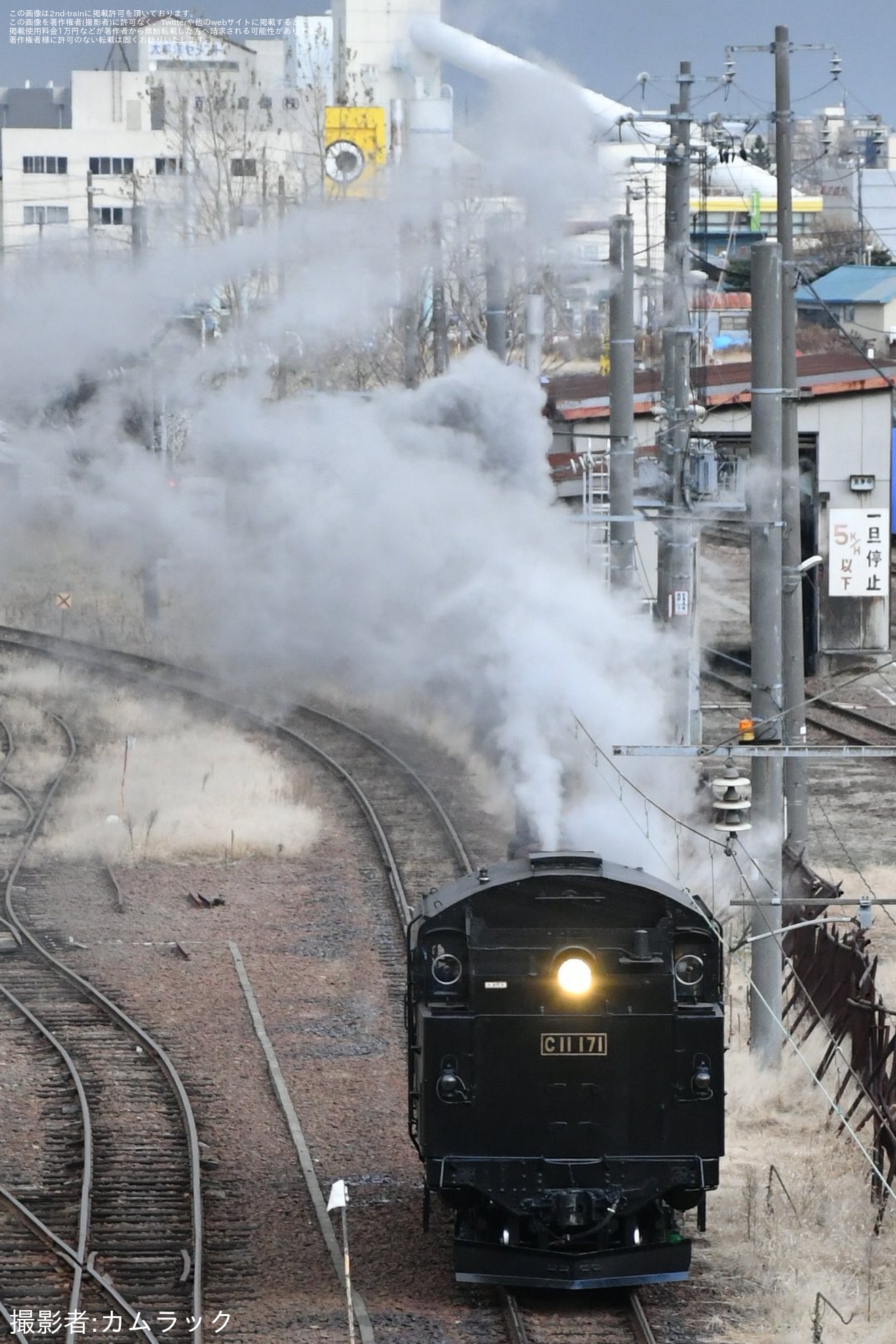 【JR北】C11-171苗穂工場で試運転の拡大写真