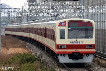 【Seoul Metro】1000系1016Fが検査を終えて出場試運転