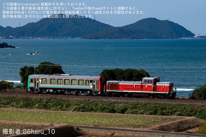 【JR西】キハ120形キハ120-347後藤総合車両所本所出場配給を不明で撮影した写真