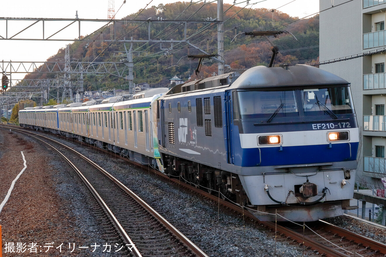 【東武】元60000系を組み込むと思われる80000系81551F+81552F(4両2本)甲種輸送の拡大写真