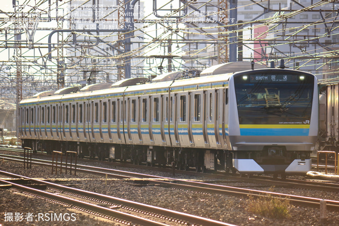 【JR東】E233系マリC1編成 東京総合車両センター出場回送を新小岩～小岩間で撮影した写真