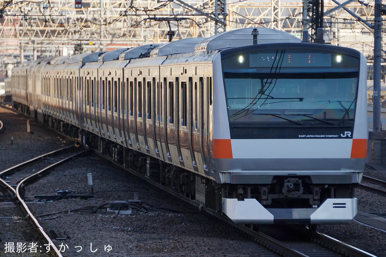 【JR東】E233系0番台トタH55編成東京総合車両センター出場回送の拡大写真