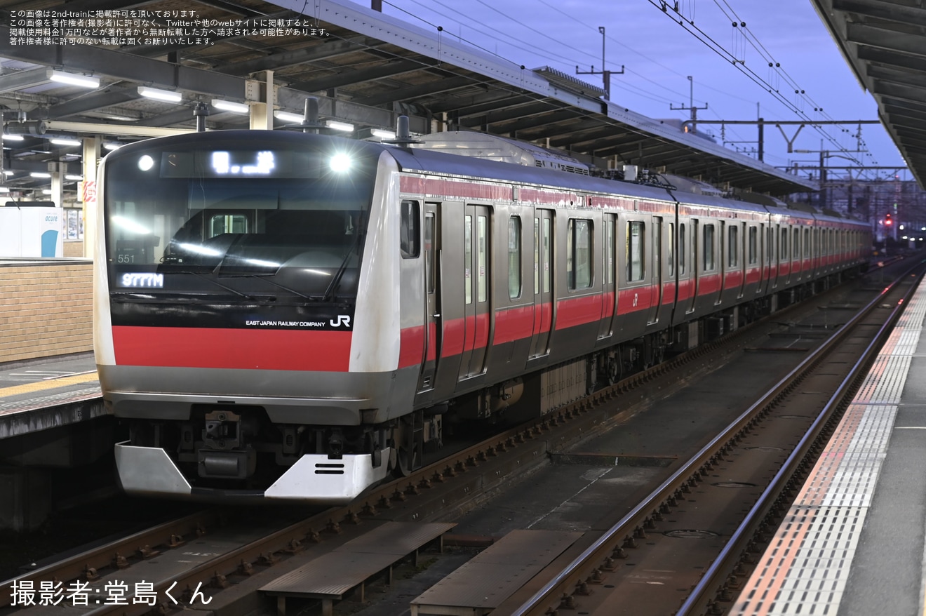 【JR東】木更津統括センター運転操縦体験イベント「きさらづドリーム～京葉E233系～」開催に伴う送り込み回送の拡大写真