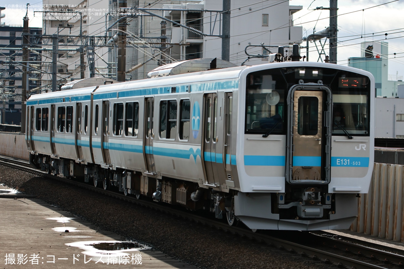 【JR東】キハE131-503+キハE132-503郡山総合車両センター出場回送の拡大写真