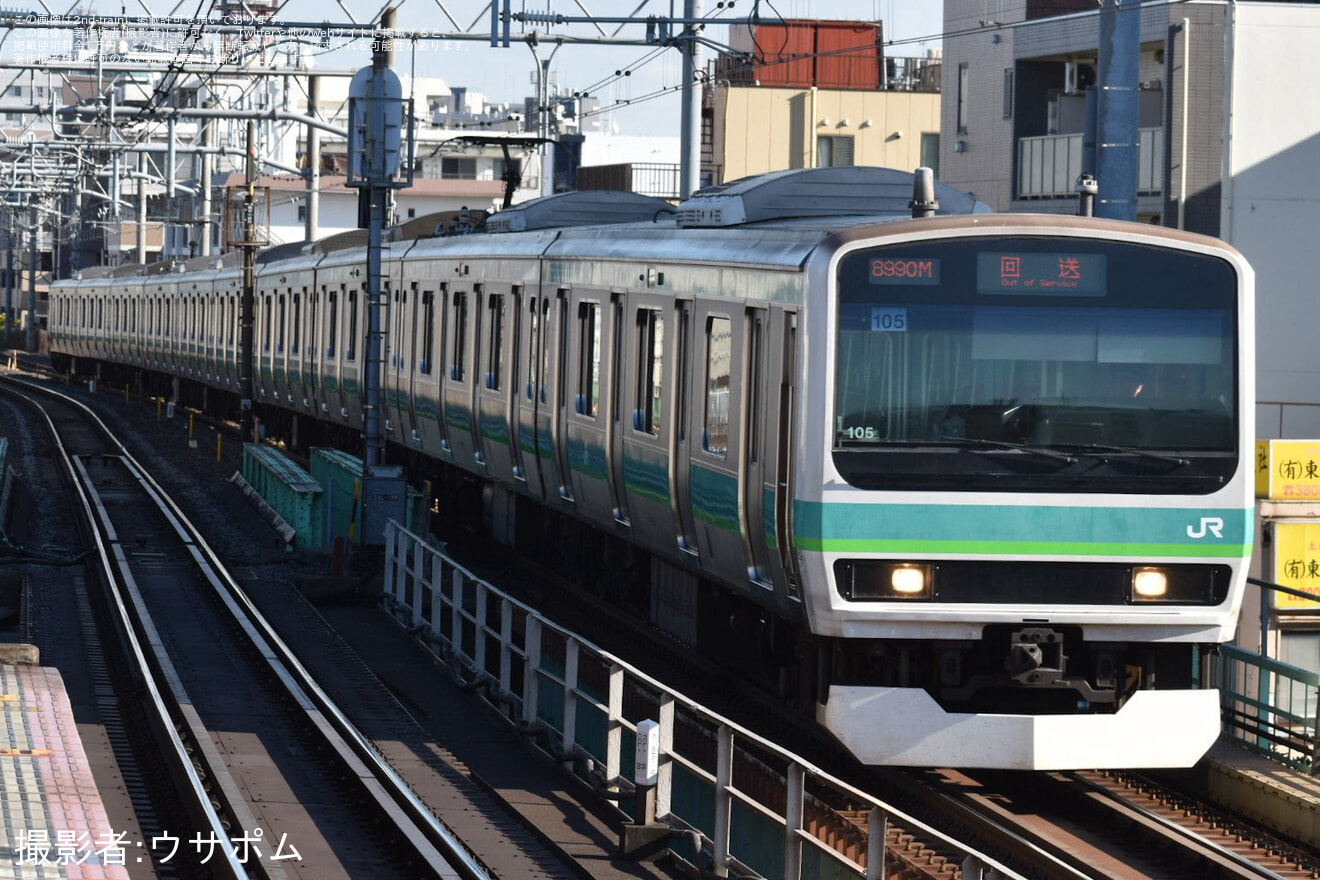 【JR東】E231系マト105編成東京総合車両センター入場回送の拡大写真