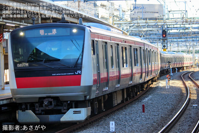 【JR東】E233系5000番台ケヨ511編成東京総合車両センター出場回送を大崎駅で撮影した写真