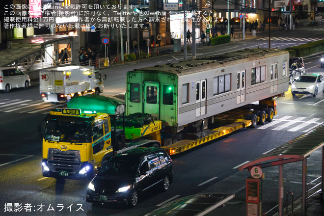 【メトロ】03系03-101F(03-201号車)中間車廃車陸送を不明で撮影した写真