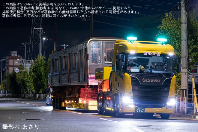 【大阪メトロ】22系22656Fが廃車・解体のため緑木から搬出・陸送を不明で撮影した写真