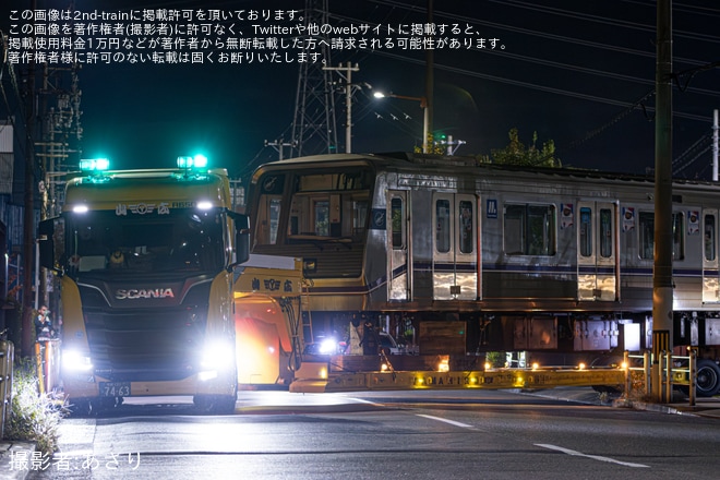 【大阪メトロ】22系22656Fが廃車・解体のため緑木から搬出・陸送を不明で撮影した写真