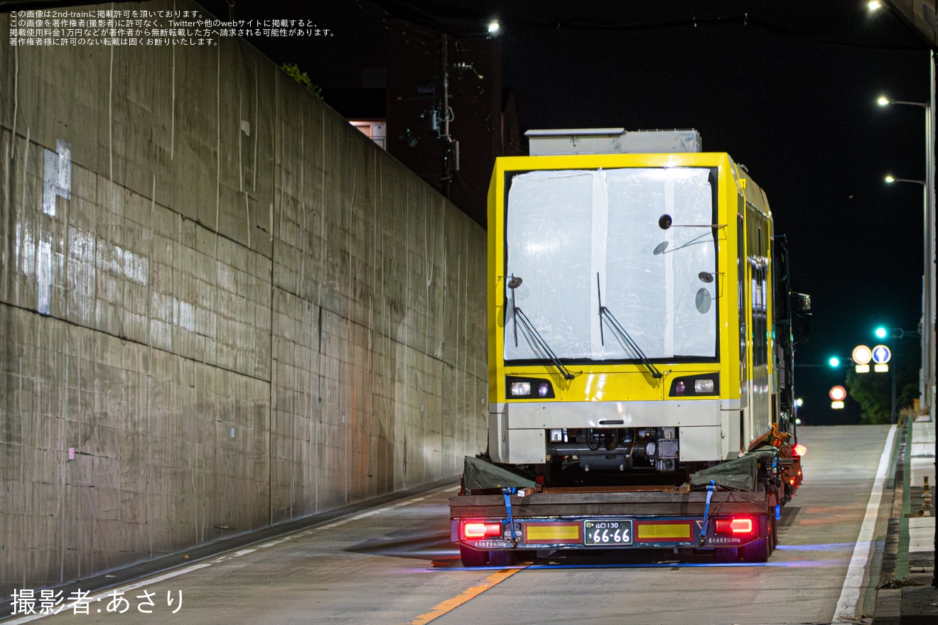 【鹿市交】1000形1012号車(ユートラム)がアルナ車両での更新工事を終え陸送の拡大写真