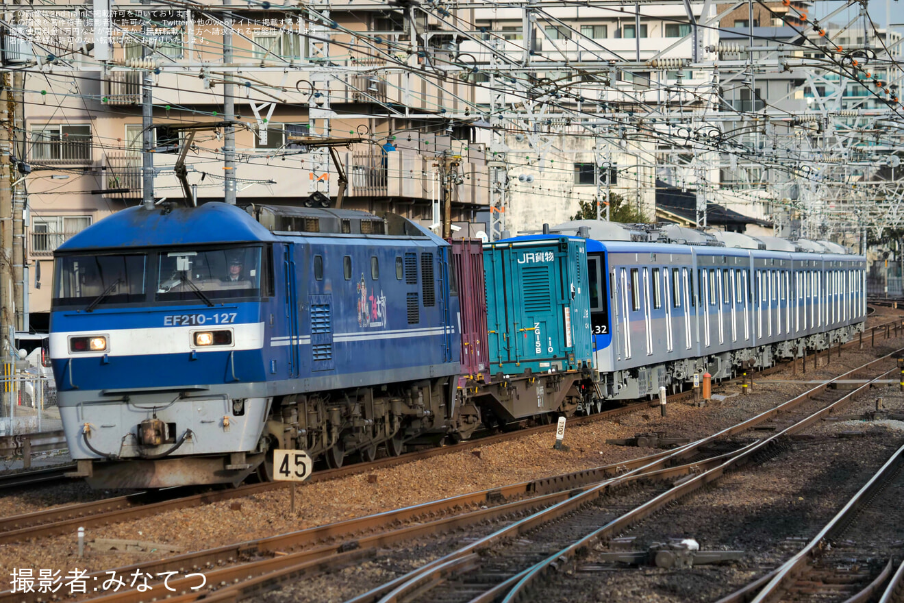 【福市交】コキ104-665付きで4000系4132Fが甲種輸送の拡大写真